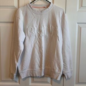 Bride Embroidered Crewneck Sweatshirt - White